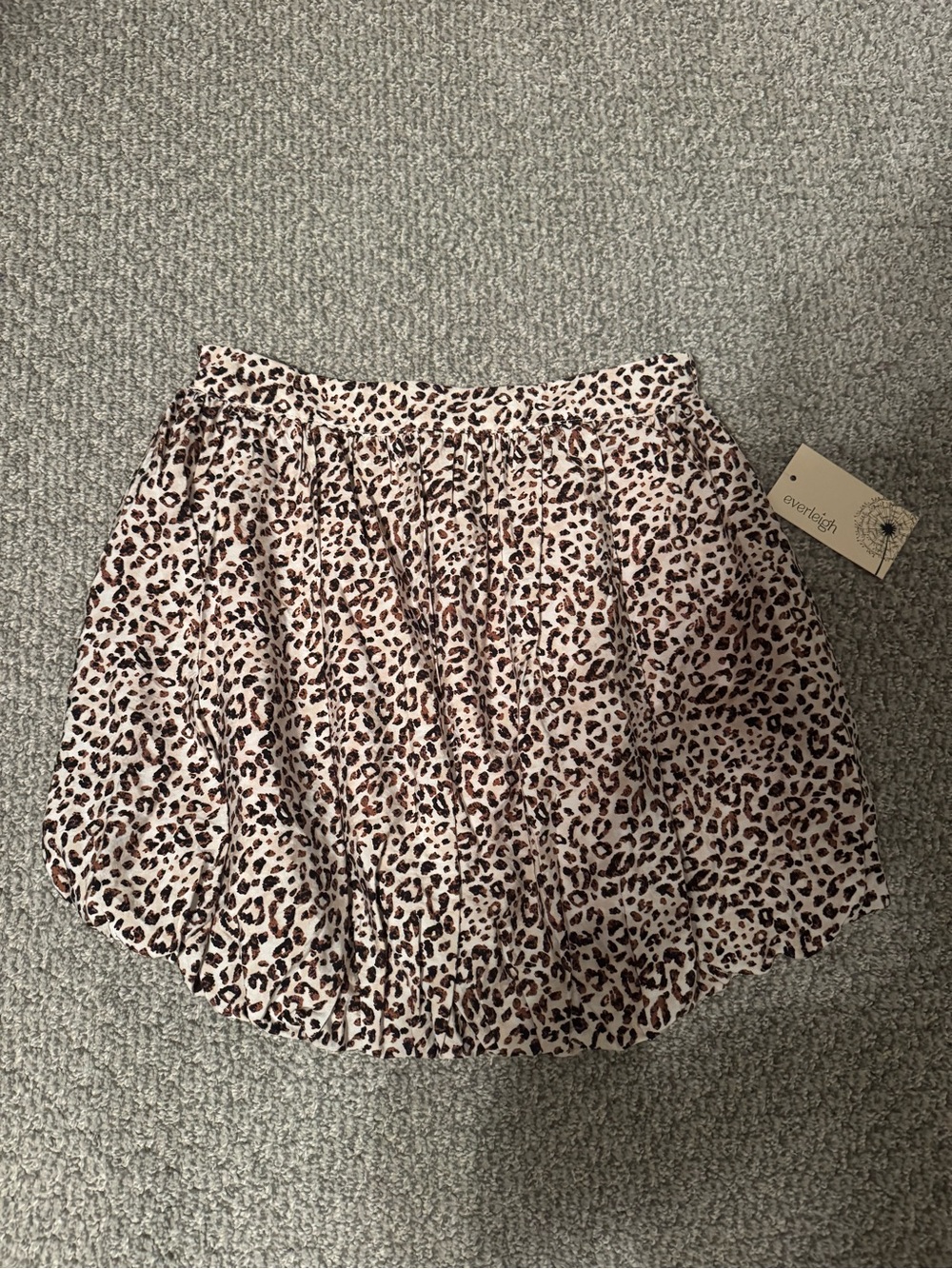 everleigh Leopard Print Cream Mini Skirt